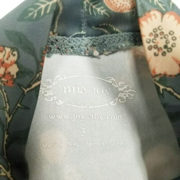 Mia Joy Green Floral Ruffle Long Sleeve Baby Swim Top Nylon/Spandex 3 - Picture 3 of 7